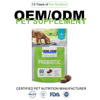 Friandises Probiotiques Personnalisées pour Chiens : Probiotiques Actifs Vivants à Absorption Rapide, Soutien Sûr de la Santé Intestinale, Supplément OEM pour Animaux de Compagnie, 60 Bouchées Moelleuses
