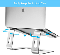 Support ergonomique pour ordinateur portable en aluminium, support d'ordinateur portable compatible, support de rehaussement détachable pour ordinateur portable, support pour MacBook 10-15.6 pouces