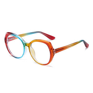 Arco Iris colorido TR90 Material óptico gafas Irregular polígono Anti luz azul de gran tamaño gafas ligeras - Product Image 3