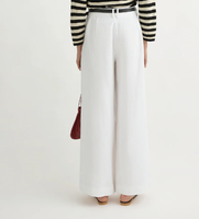 Pantalon de bureau décontracté pour femme, taille haute, blanc, droit, en satin, coupe classique, plissé, mode été 2025