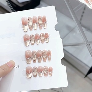 เล็บ<span class=keywords><strong>ปลอม</strong></span>ทำมือลาย<span class=keywords><strong>ตา</strong></span>แมวสวยหรู ทรงโลงศพ<span class=keywords><strong>ส</strong></span>ั้น ทรงอัลมอนด์ <span class=keywords><strong>ส</strong></span>ไตล์ฝรั่งเศส - Product Image 3