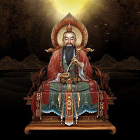 Statue de Taishang Laojun en laiton doré de Chine continentale, Dao De Tianzun Lingbao Yuanshi Tianzun, Maître ancestral Sanqing Daozu