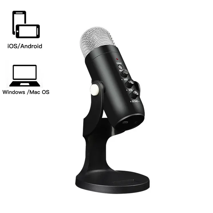 Computer cell phone live streaming Microphone Youtuber recording Microphone Desktop Studio Podcast Condenser Microphone