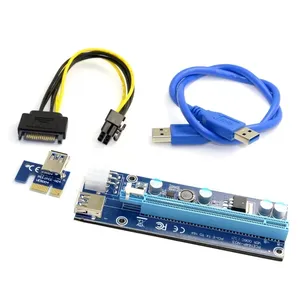 New Pcie Pci-e Pci Express Riser Card 1x To 16x GPU Usb 3.0 Extender Riser X1 X16 Card Adapter SATA 6Pin Power Cable For Miner