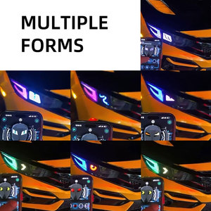 Yüksekliği kaliteli 12V araba <span class=keywords><strong>Led</strong></span> yanıp sönen <span class=keywords><strong>Led</strong></span> gözler ekran göz kırpma göz programlanabilir DIY App kontrol şeytan göz ekran - Product Image 2