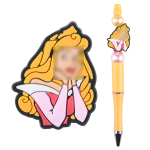 Perline di Lusso in <span class=keywords><strong>Silicone</strong></span> 3D a Forma di Principessa, Perline Focali in <span class=keywords><strong>PVC</strong></span> di Design, Ciondoli a Forma di Personaggio per Penne e Portachiavi, Vendita all'Ingrosso - Product Image 3