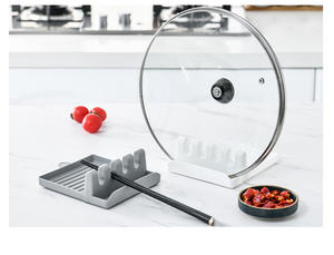 Soporte para Cucharas Antideslizante para Cocina S012, Tapa de Plástico con Almohadilla Antiderrames, Estante de Almacenamiento Multifuncional - Product Image 4