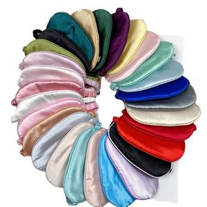 Masque de sommeil en satin double face, nouveau design, avec bande élastique, respirant, logo personnalisé, masque de sommeil en soie pour les voyages - Product Image 2