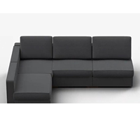 Canapé d'angle modulaire en tissu velours, design européen moderne et simple, démontable (KD), pour villa