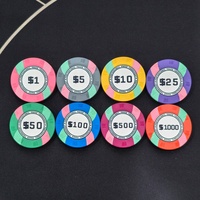 Jetons de poker en céramique gravés sur mesure 39 mm, texture anneau, impression couleur intégrale, directement de l'usine, pour ligues de poker, fournisseur en gros
