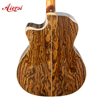 Aiersi Brand Colour Pearl Inlaid Glossy Armrest Exotic Bocote Wood Acoustic Guitar High Grade Handmade Folk Musical Instrument