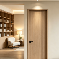 Porte intérieure en panneau de bois et aluminium léger, minimaliste, imperméable, insonorisée, ignifuge, écologique, à battants