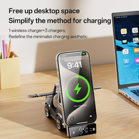 Pengisi Daya Nirkabel Pendingin Aktif 15W 5-in-1 dengan Speaker Pengisi Daya Nirkabel Tak Terlihat untuk Iphone