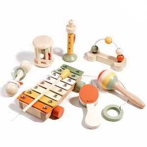 Bambini educativi 7 pezzi strumenti musicali in legno Set giocattoli per bambini Montessori musica suono sensoriale gioco di apprendimento per bambini giocattolo - Product Image 2