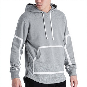 <b>Men's</b> Gray Baseball Jacket Hooded Raglan Sleeve Pullover Casual Autumn <b>Wear</b> Regular Fit Solid Design Breathable Comfortable - Product Image 6
