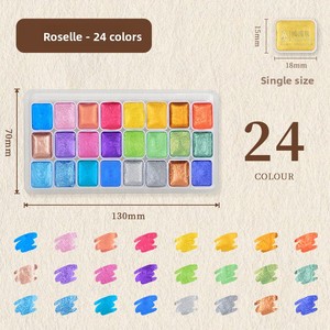 Juego de Pinturas de Acuarela Sólidas Perladas Ecológicas No Tóxicas <span class=keywords><strong>para</strong></span> Niños con 6/8 Colores Lavables <span class=keywords><strong>para</strong></span> Pintar sobre Lienzo - Product Image 6