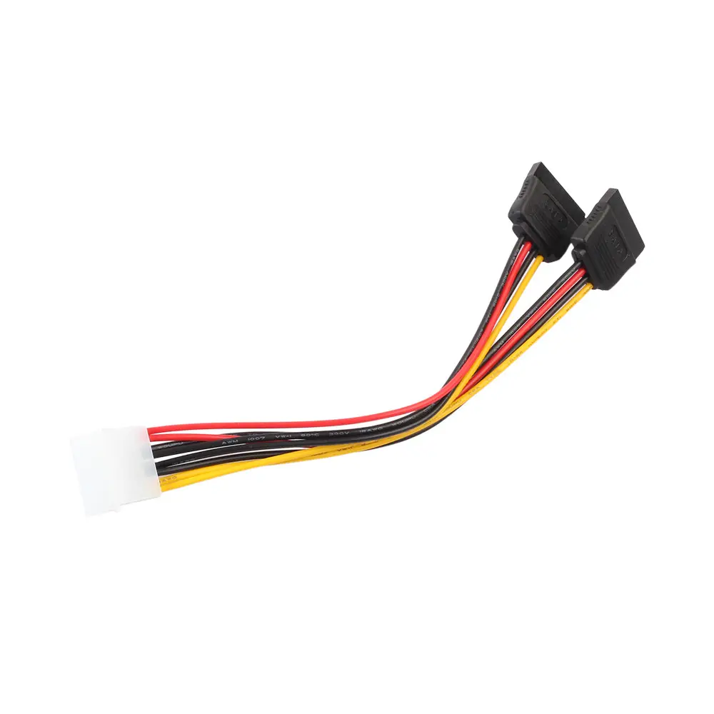 Kabel Sata 20 Cm 4Pin IDE Molex Ke 2 ATA Konektor Catu Daya SATA Y Kabel Ekstensi Hard Drive Splitter # BL5