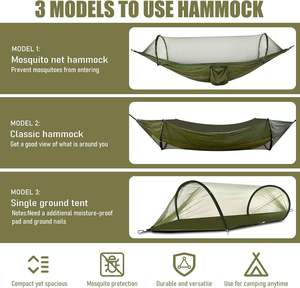 <span class=keywords><strong>Hamac</strong></span> de camping ultraléger avec <span class=keywords><strong>moustiquaire</strong></span> et sangles de fixation rapide pour la randonnée, les voyages et le jardin - Product Image 4
