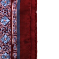 Mouchoir de poche de luxe pour homme, 100 % soie, motif géométrique floral personnalisé, 33 cm, imprimé, ourlet roulé, fabriqué en Chine, vente en gros