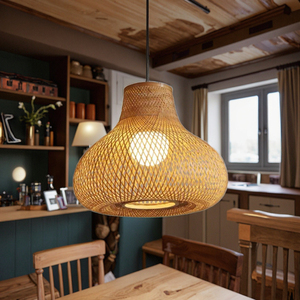 Yiqiang cổ điển nhà hàng khách sạn Homestay ăn uống Đèn Chùm nghệ thuật thiết bị chiếu sáng tre dệt Chụp đèn - Product Image 4