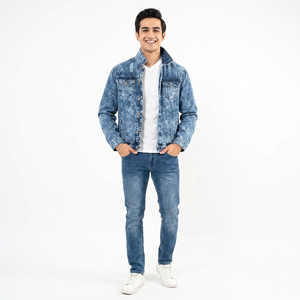 Chaqueta Vaquera para Hombre 2026 al por Mayor a Precio Económico, Transpirable, Sostenible, con Logotipo Personalizado, Servicio OEM - Product Image 1