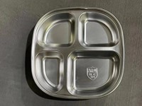 Vaisselle d'étudiant de cantine à bas prix en gros assiette à dîner en acier inoxydable 304/316/316L boîte à lunch en acier inoxydable