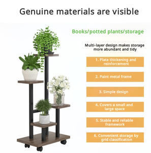 Support de fleurs moderne et élégant en <span class=keywords><strong>acier</strong></span> moulé à 5 niveaux pour la décoration du salon, utilisation portable comme support de jouets ou de plantes - Product Image 3