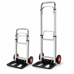 Chariot à plateforme pliable en aluminium léger, chariot de manutention portable avec poignée télescopique, roues à roulement fluide, verrouillable, OEM, pour usage domestique - Product Image 1