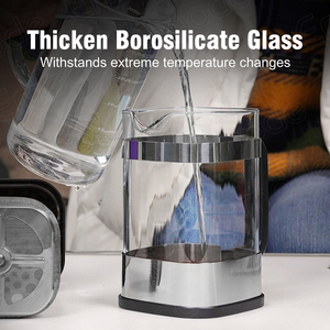 2025 New Arrival vuông hình Glass cà phê pháp Báo Chí cà phê <span class=keywords><strong>Maker</strong></span> với pit tông cà phê pháp Báo Chí - Product Image 4