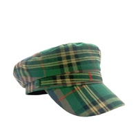 Chapeau de capitaine écossais vert à carreaux en gros pour femmes, accessoire de costume pour la Saint-Patrick, fête et cosplay