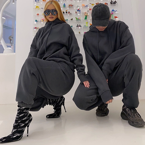 Chándal acampanado Vintage de gran tamaño personalizado para hombre, Sudadera con capucha y Sudadera de felpa francesa lavada con ácido y serigrafía Unisex para invierno - Product Image 4