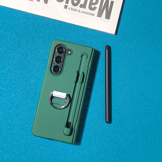360 Full Protection Foldable Mobile Phone Case for Samsung Galaxy Z Fold 6 and Fold5 Hard PC Cover with Stylus Pen Holder