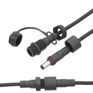 M12 2 pines 55 21 <span class=keywords><strong>DC</strong></span> hembra montado en Panel corriente débil 5A adaptador de CC conector Universal impermeable Led conector de cable - Product Image 1