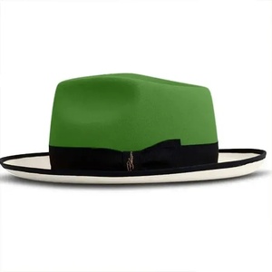 Sombrero Fedora de Fieltro de Lana Verde, Talla Ajustable, Estilo Americano Clásico para Viajes y Ocasiones Formales - Product Image 2