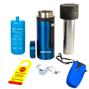 4ALLFAMILY Voyager Nevera Portátil USB con Apagado Automático, Estuche de Viaje para Medicamentos, Temperatura 36F-46F, Paquete de Hielo <span class=keywords><strong>Biogel</strong></span>, Enfriador de Insulina Médica - Product Image 1