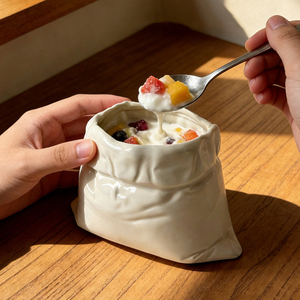 Creative Hand-held Cloth Bag Ceramic Coffee Mug Unique Latte Art Cup Weird Dessert Cup for Cafe - Product Image 3