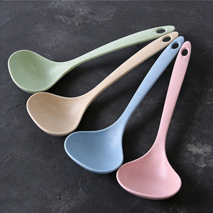 Cuillère à soupe en paille de blé pour usage domestique, cuillère à soupe à long manche, cuillère à riz, cuillère en paille de blé, grande cuillère en plastique épaissi - Product Image 2