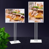 Papan Menu LED yang Dapat Disesuaikan, Penyangga Lantai A2 untuk Poster Iklan, Stand Display dengan Lampu Latar