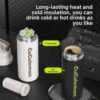 Bouteille d'eau portable premium 500 ml, maintien de la température chaud/froid 6-12h, logo personnalisé avec sangle, thermos en acier inoxydable pour sports de plein air
