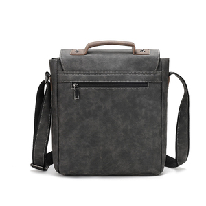 Sac bandoulière messager en <span class=keywords><strong>cuir</strong></span> PU imperméable grande capacité pour <span class=keywords><strong>homme</strong></span>, style britannique vintage, avec logo personnalisé, idéal pour les voyages d'affaires - Product Image 2