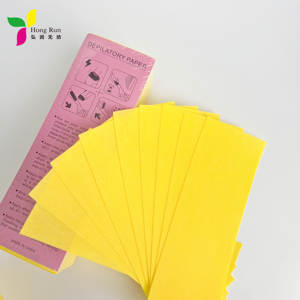 Tira de <span class=keywords><strong>cera</strong></span> de tela no tejida Spunlace de salón de belleza amarillo, papel de depilación corporal y facial <span class=keywords><strong>para</strong></span> hombres y mujeres - Product Image 4