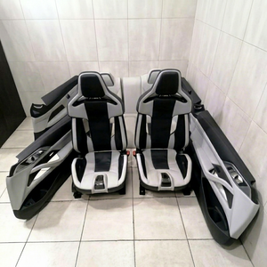 Asientos Deportivos para Auto en Cuero PU Negro y Blanco, Estilo Racing, Juego para G80/G82/G84 M3/M4 - Product Image 1