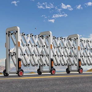 Barrière de sécurité routière extensible et rétractable en alliage d'aluminium pour autoroutes, villas et véhicules en extérieur - Product Image 1