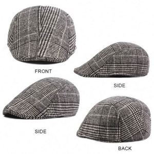 Casquette Gavroche en Laine Mélangée à Carreaux Personnalisable avec Logo – Style Britannique Tendance pour Hommes et Femmes - Product Image 2