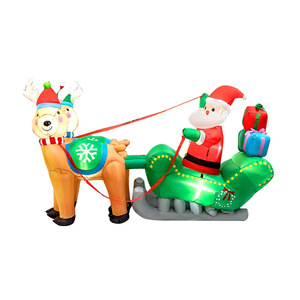 Slitta gonfiabile natalizia da esterno con renne e Babbo <span class=keywords><strong>Natale</strong></span>, all'ingrosso dalla fabbrica, ideale come regalo di <span class=keywords><strong>Natale</strong></span> <span class=keywords><strong>per</strong></span> i più piccoli - Product Image 1