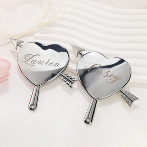 Customized Engraved Heart Shaped <b>Compact</b> <b>Mirror</b> Personalized Hand Pocket <b>Mirror</b> Bridesmaid Gift Wedding Party Favors Keepsake - Product Image 5