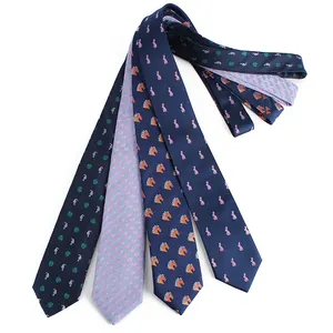 大成批发动物图案提花graata男士领带100% 真丝领带