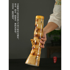 Yunnan Bamboo Pipe Straight Type Lacquer Finish Durable Hookah For Tobacco Smoking - Product Image 3