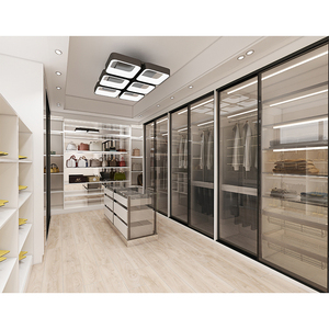 Moderne Aluminium Metall Schrank Schränke Möbel Designs Luxus Schlafzimmer Aluminium Profilrahmen gehärteten Glas Kleider schrank - Product Image 6