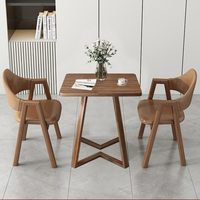 Ensemble Table et Chaises de Balcon pour Petits Espaces, Table à Manger Carrée avec Deux Chaises pour Chambres d'Hôtes, Bureau, Appartement ou Zone d'Accueil